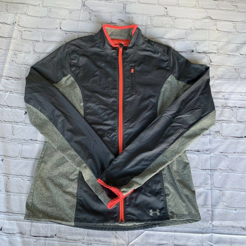 Under Armour Womens ColdGear Semi Fitted Gray Jacket Sz Large